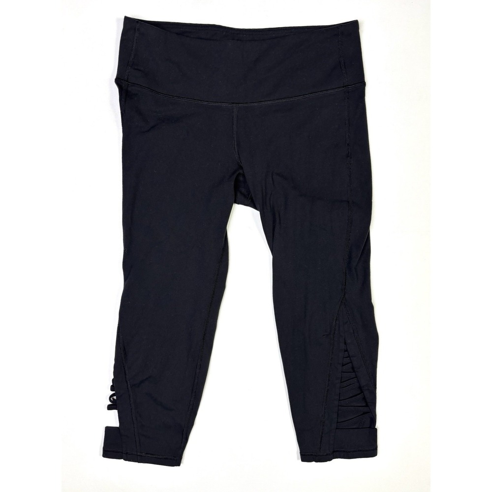Athleta Leggings Womens Small Black High Rise Cropped Activewear Yoga Gym